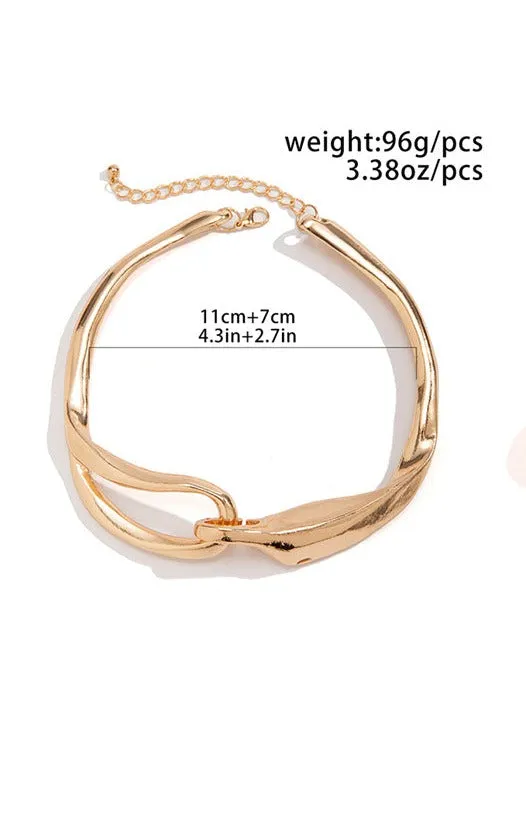 Flytonn-Eliza Big Torques Choker Necklace