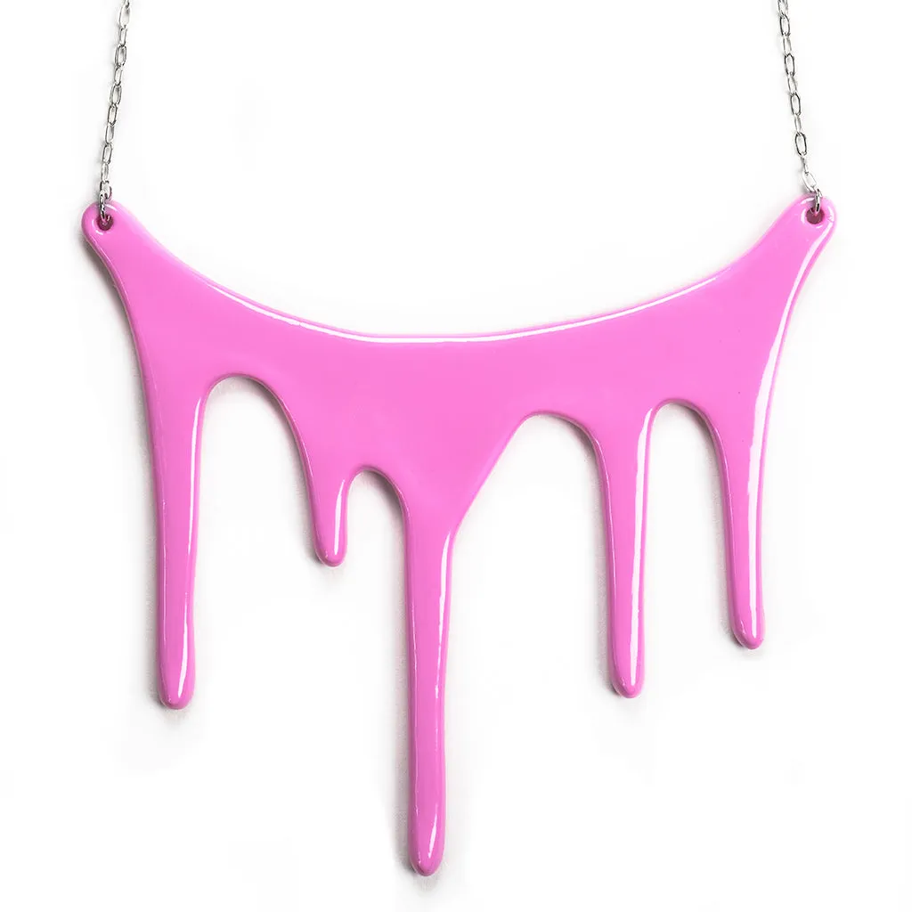 Hot Pink Statement Necklace - Drip