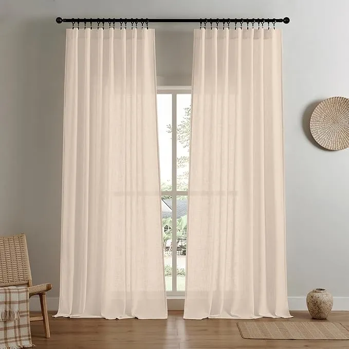 Joydeco Custom Linen Light Filtering Curtains