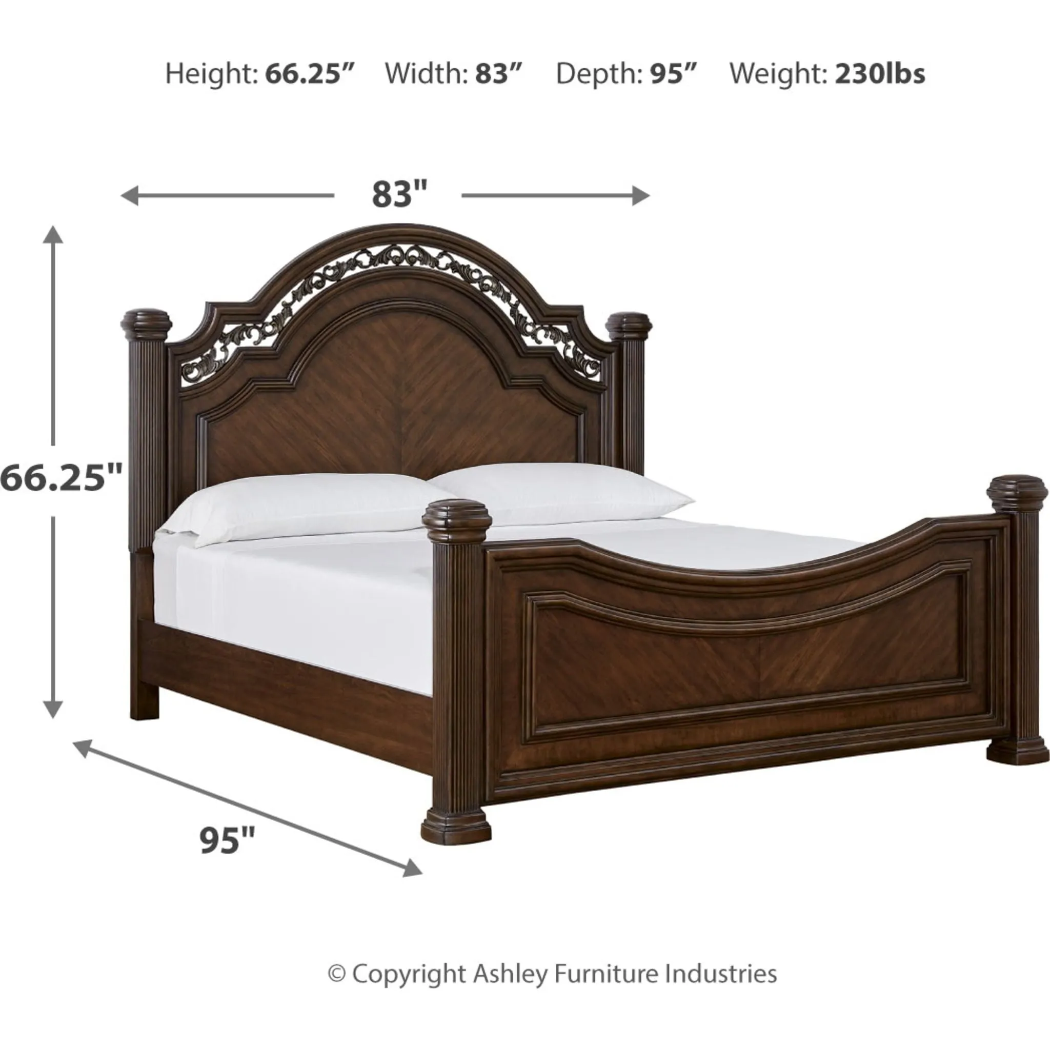 Lavinton Queen Poster Bed - Brown