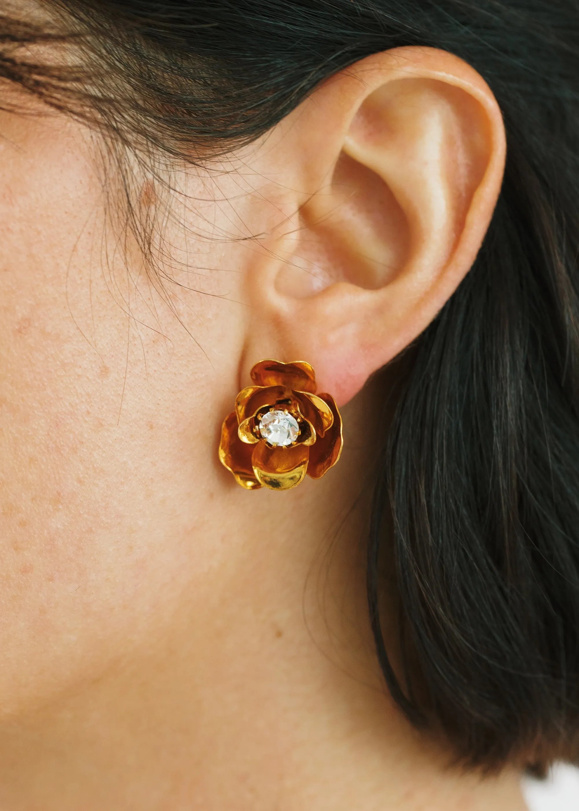 Lil Earrings -- Crystal Antique Gold