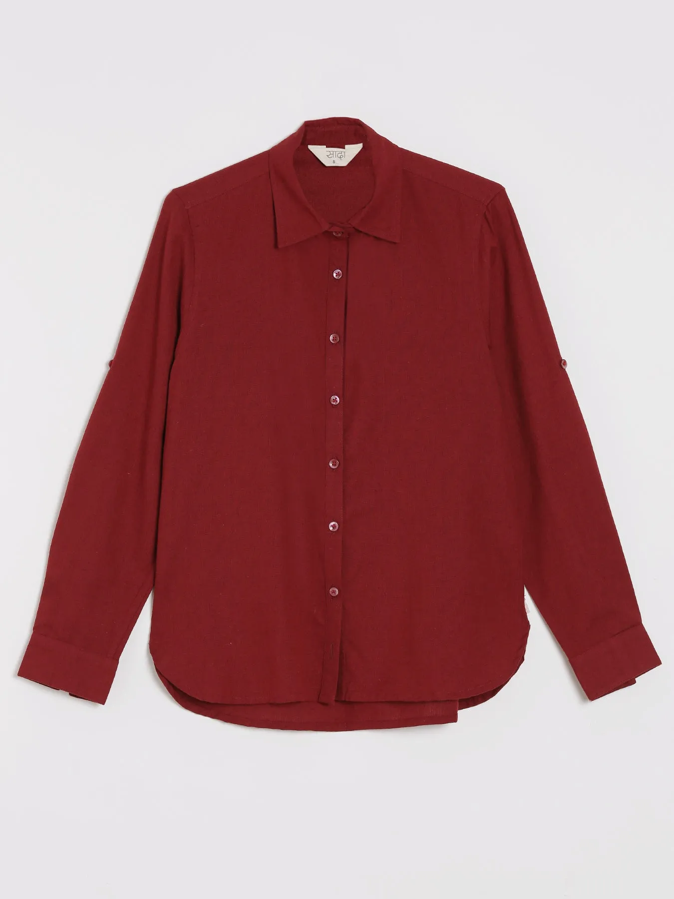 Maroon Airy-Linen Shirt