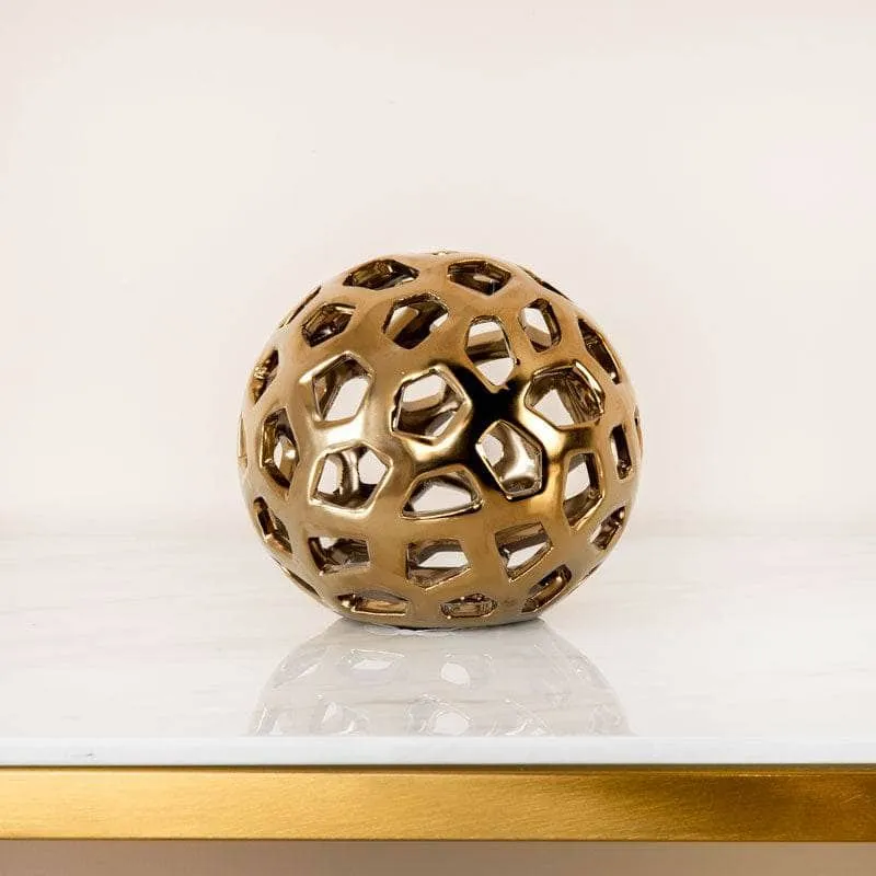 Matt Gold Ceramic Decoration - Large