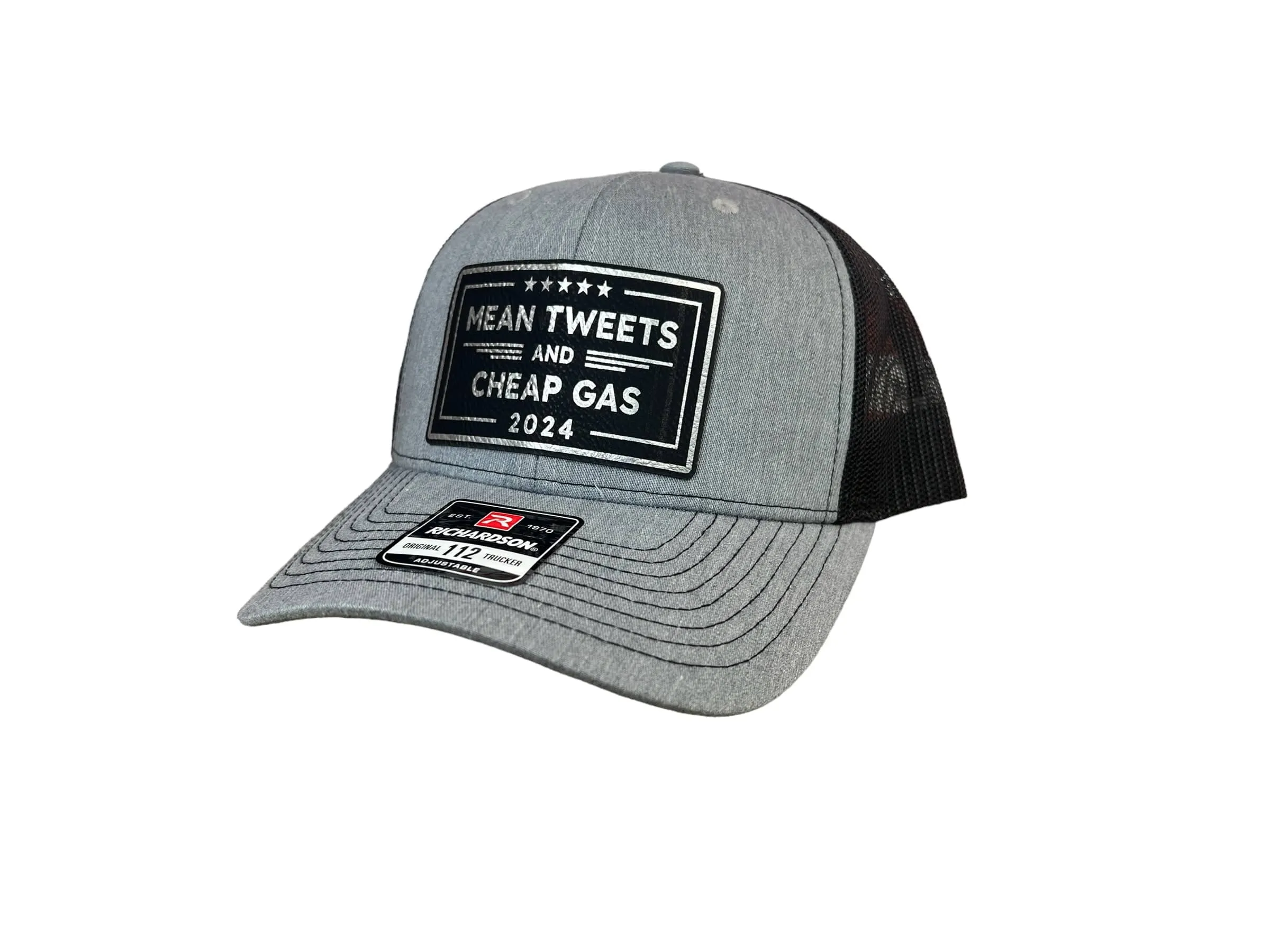 Mean Tweets Cheap Gas or Diesel Hat on Premium Leatherette Patch Richardson 112 Trucker Hat  or Yupoong Classic TruckerFunny Hat Adult Hat