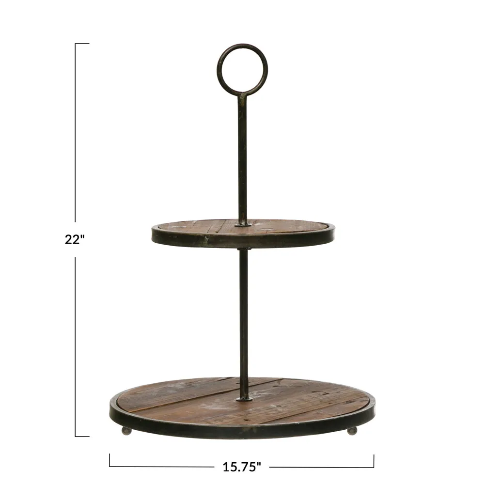 Metal and Wood Tray by Creative Co-op