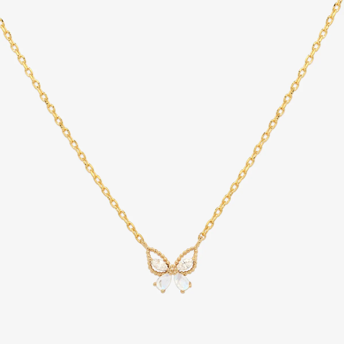 Moonstone butterfly necklace
