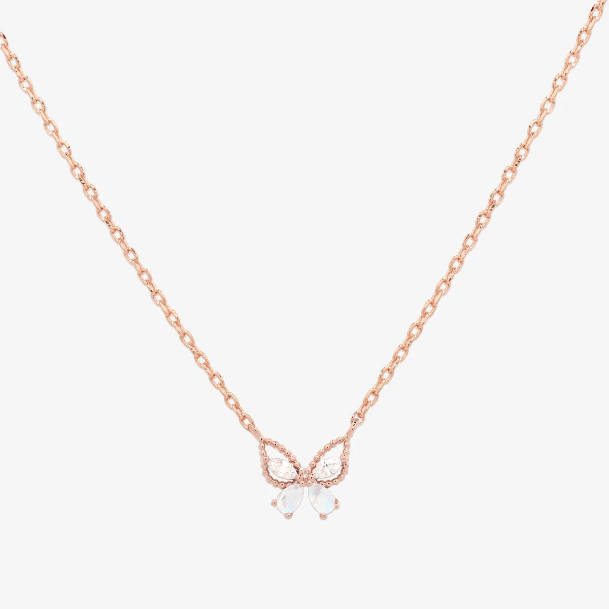 Moonstone butterfly necklace