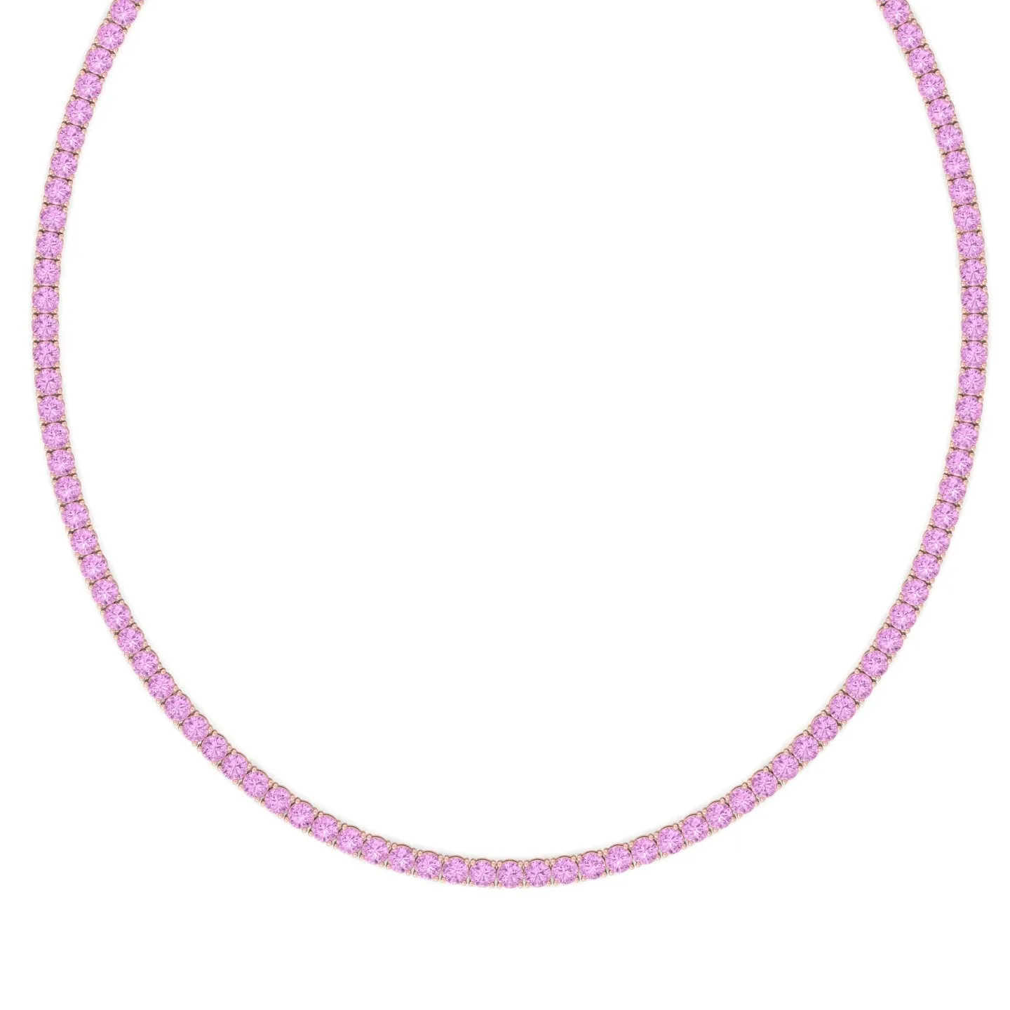 Natural Pink Sapphire Tennis Necklace