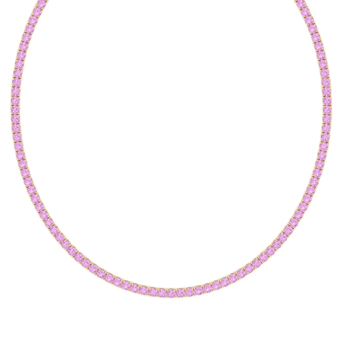 Natural Pink Sapphire Tennis Necklace