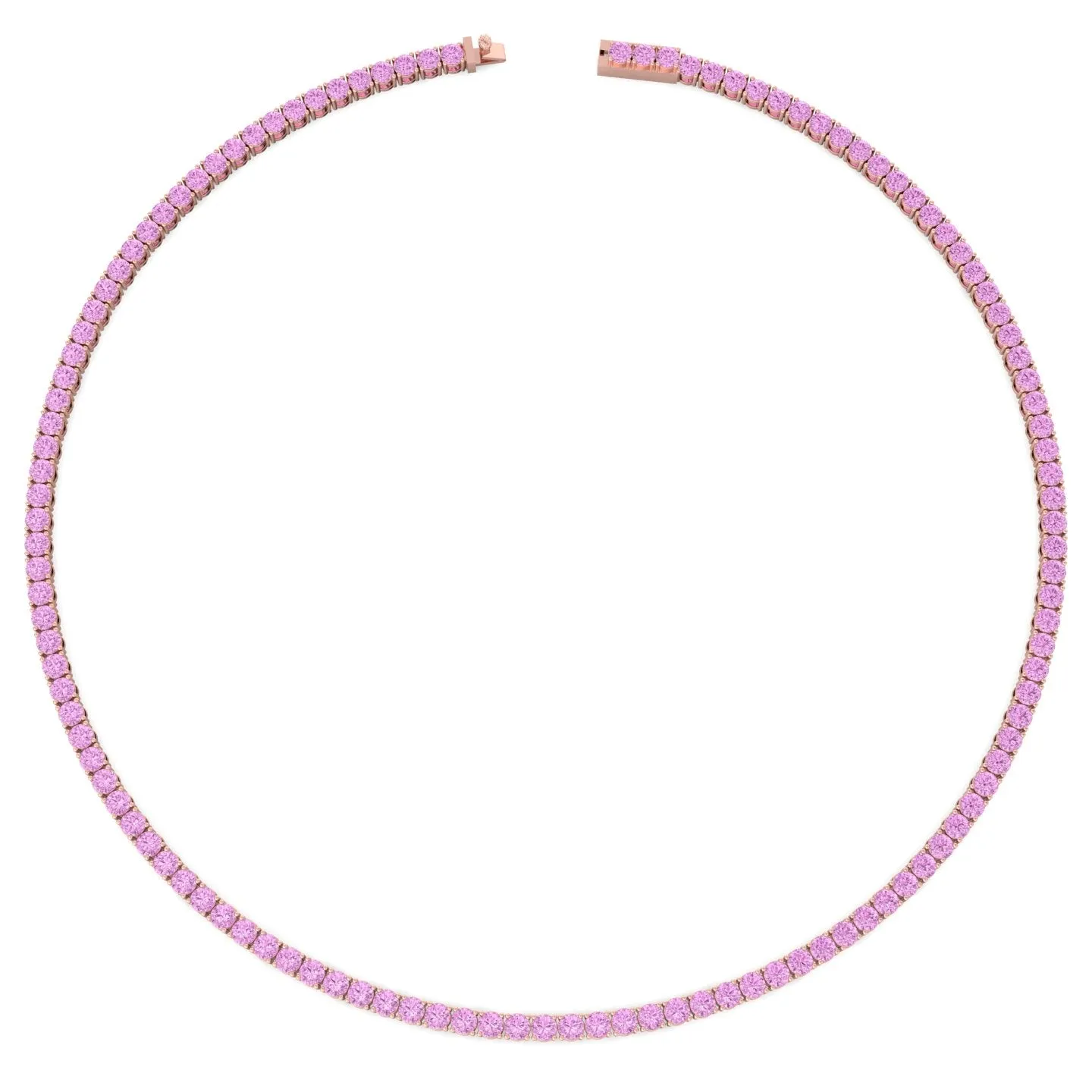 Natural Pink Sapphire Tennis Necklace