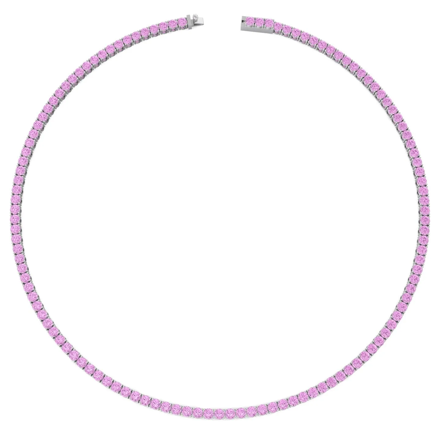 Natural Pink Sapphire Tennis Necklace