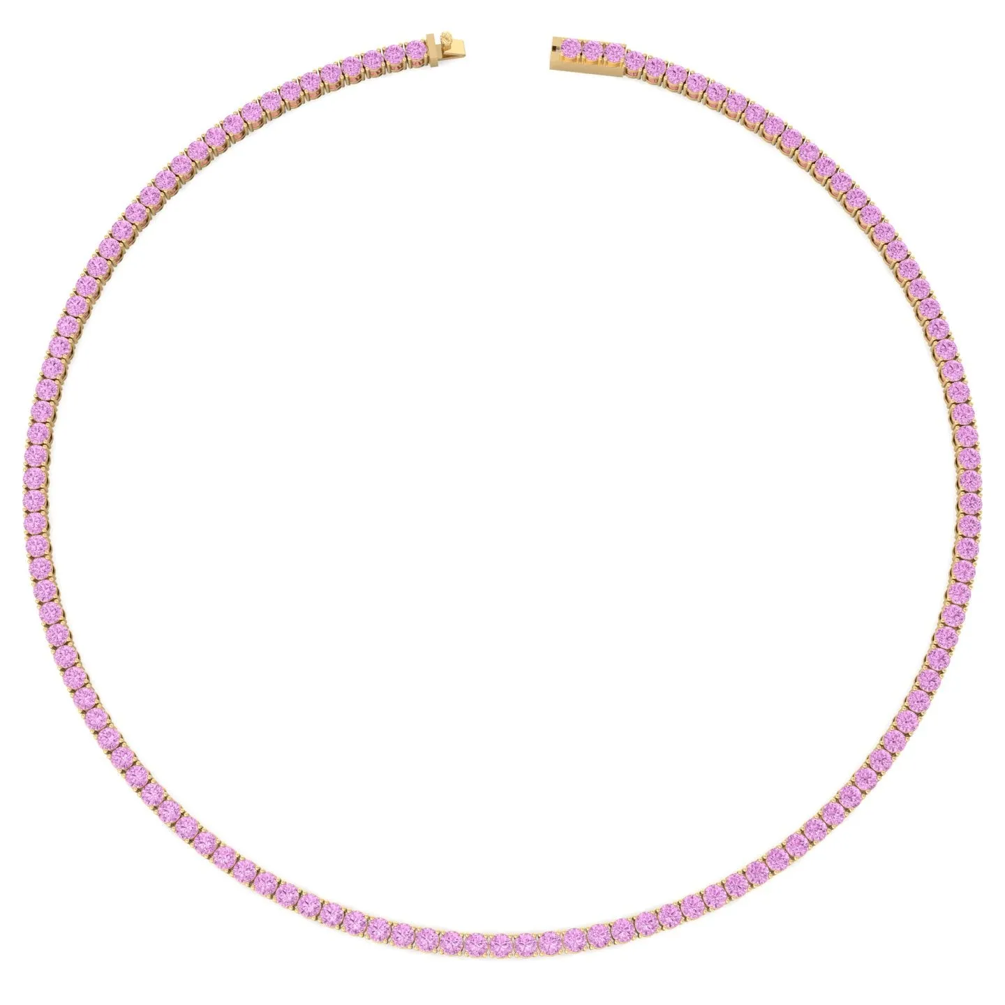Natural Pink Sapphire Tennis Necklace