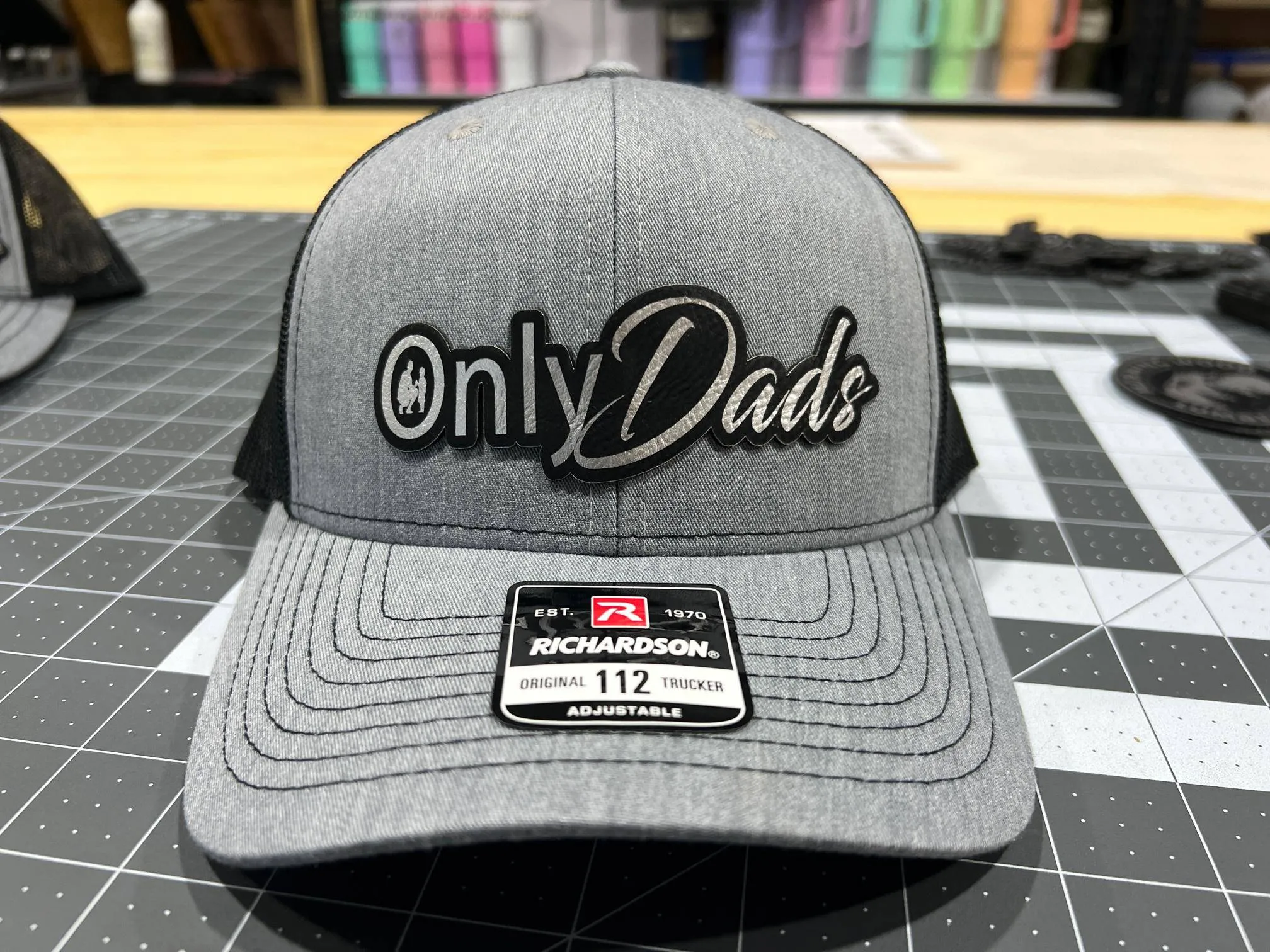 OnlyDads LARGE Leatherette Patch on Richardson 112 Trucker Hat