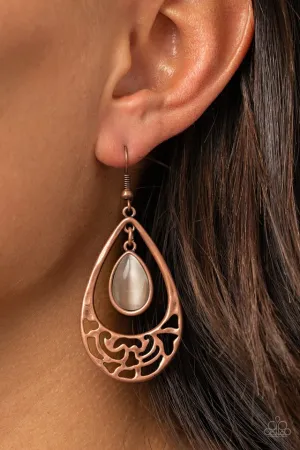 Paparazzi Earring ~ DEW You Feel Me? - Copper