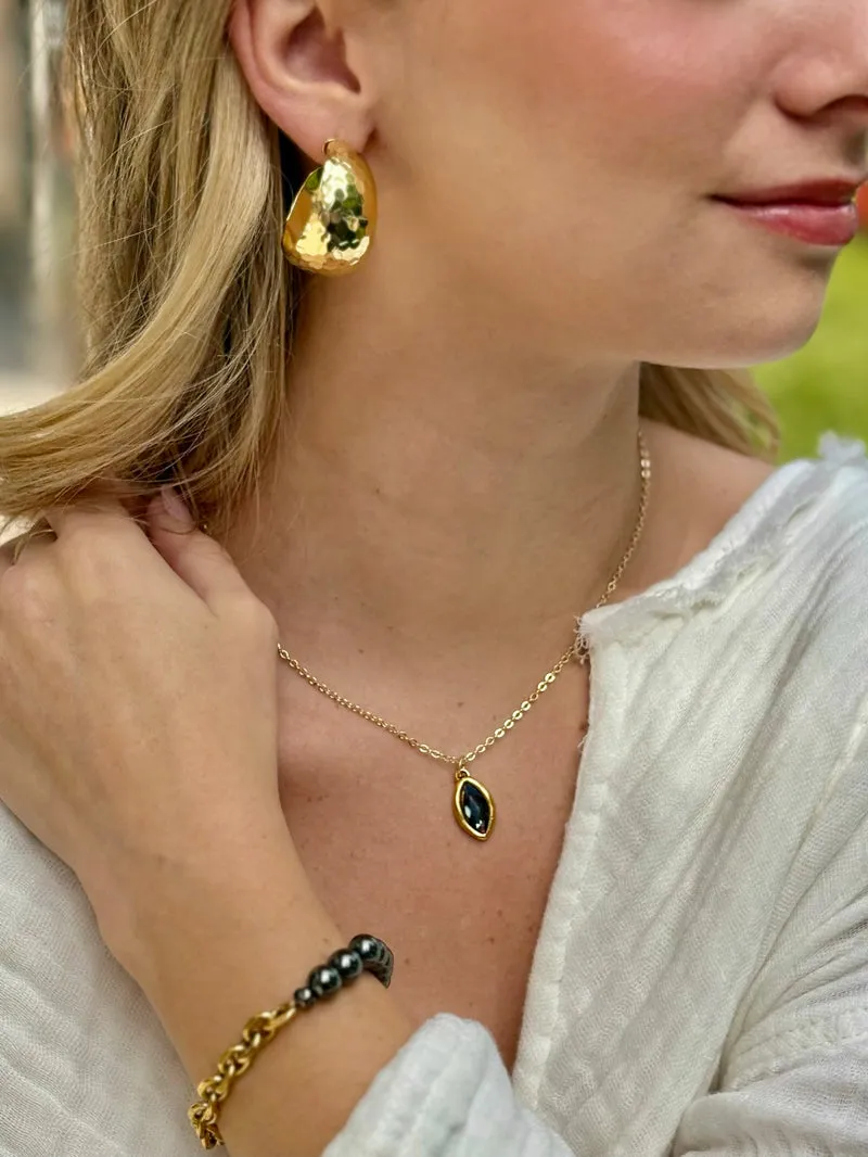 Peace Necklace - Smoky Crystal/Gold