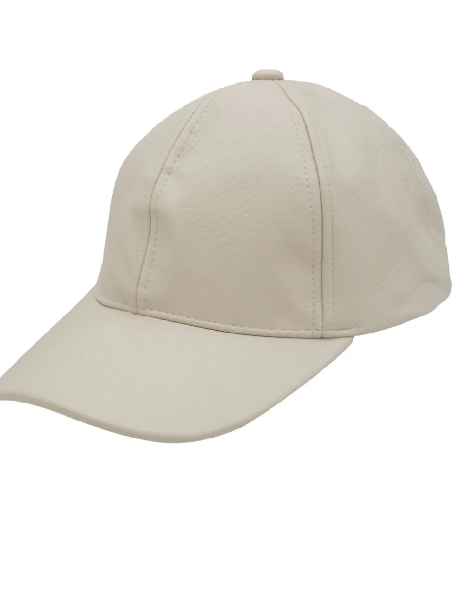 Pebbled Faux Leather Trucker Hat