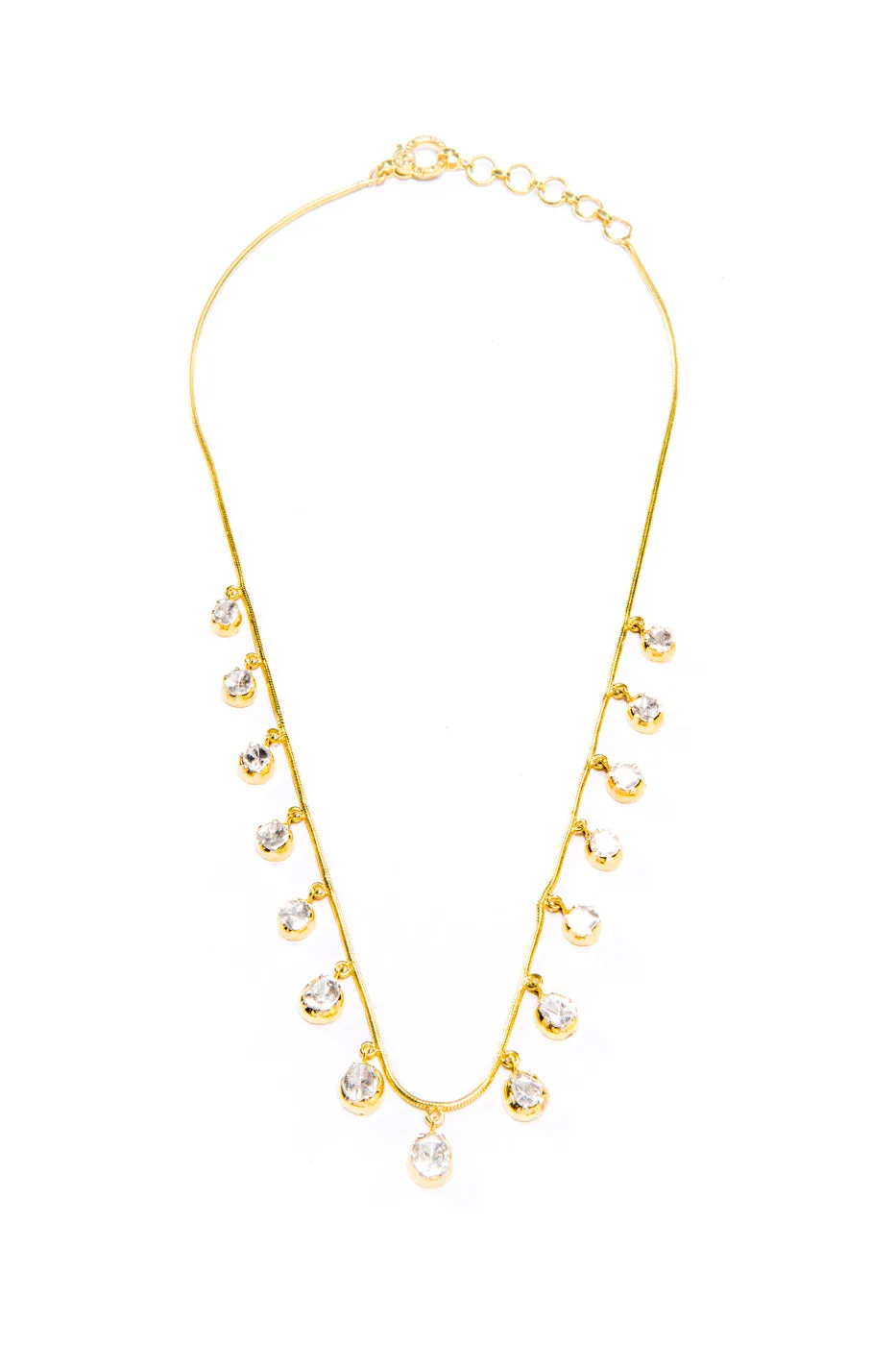 Rose Cut Diamond Drops Necklace