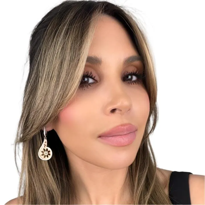 Rose Gold Floral Sterling Silver Earring
