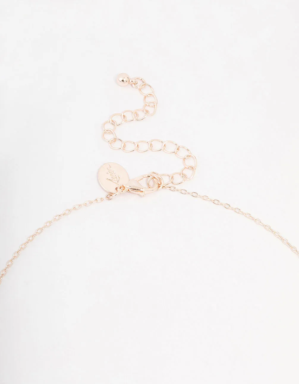 Rose Gold Plated Cubic Zirconia Dainty Flower Station Necklace