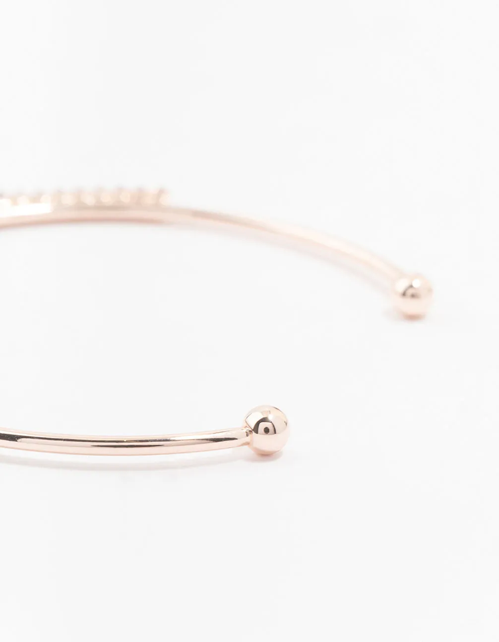Rose Gold Plated Cubic Zirconia Mini Marquise Wrist Cuff