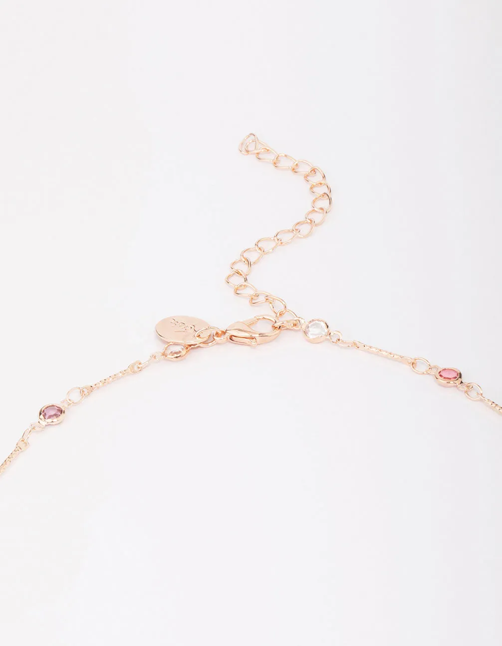 Rose Gold Stone Multi Necklace