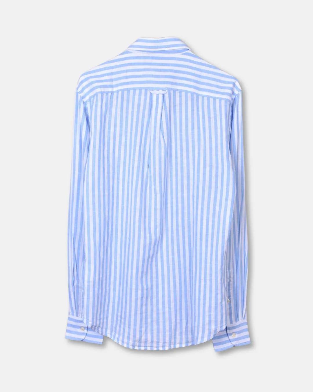 Shirt Striped Cotton/Linen - Light Blue