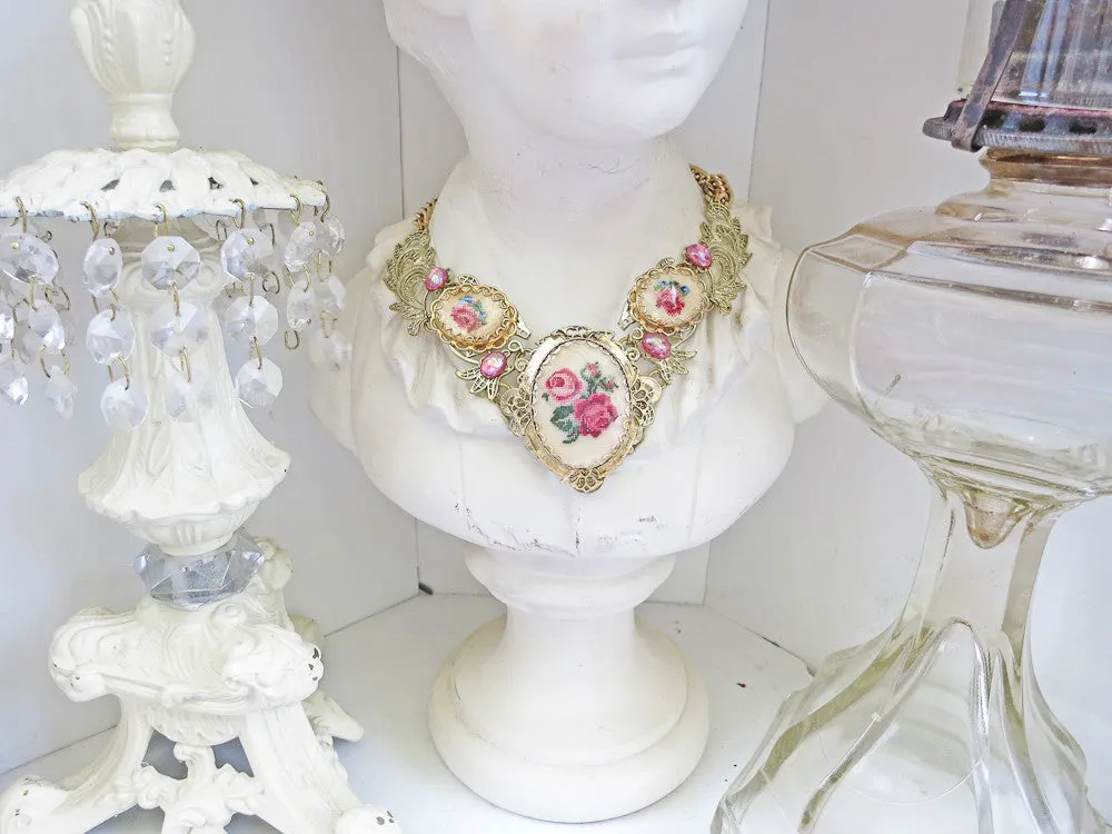 So Pretty Petit Point Filigree Collar/ Necklace