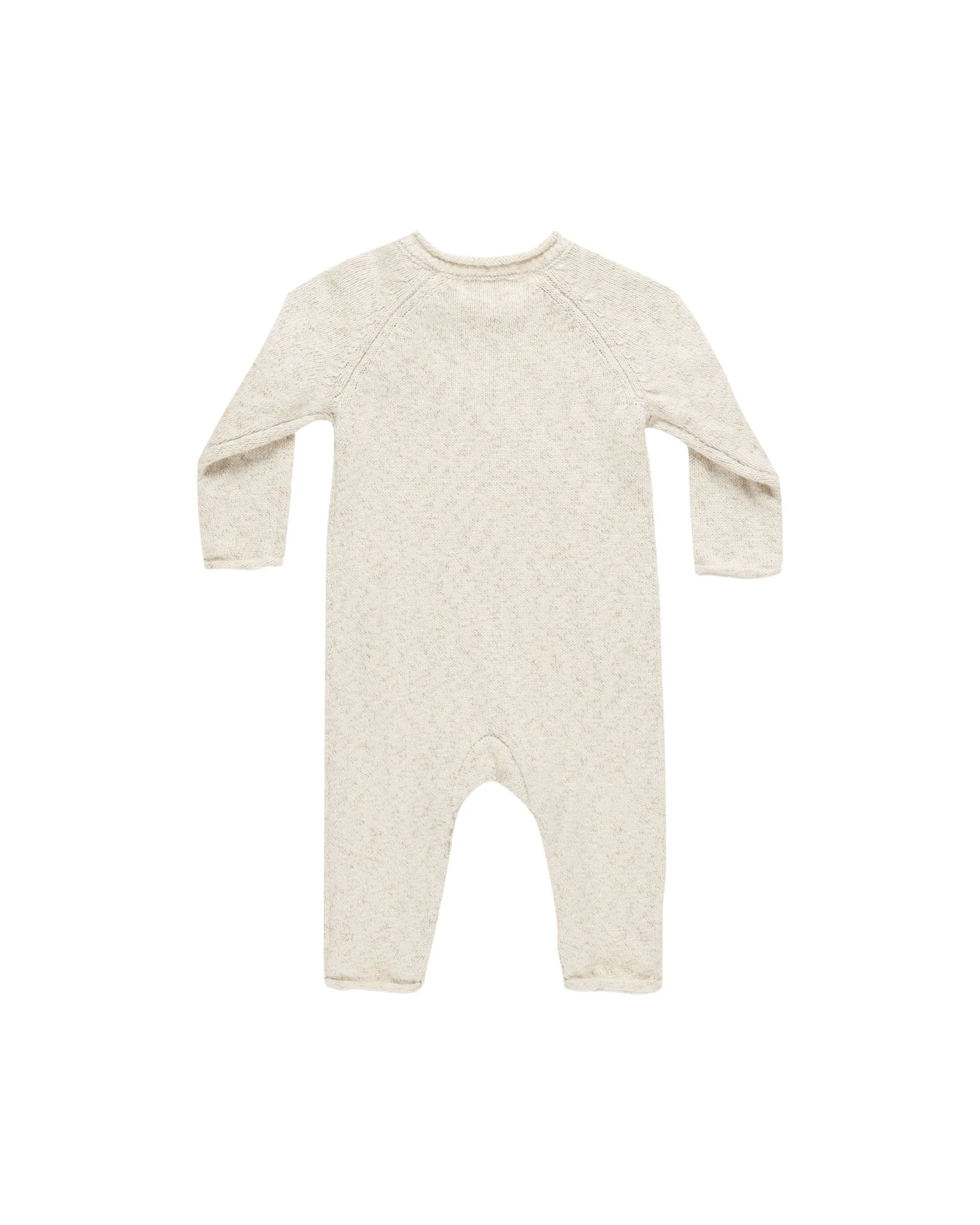 Speckled Natural Cozy Knit Jumpsuit