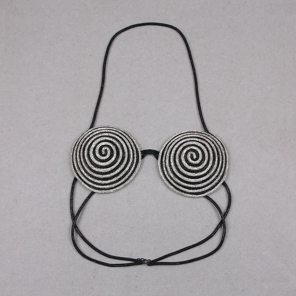 Spiral Crystal Bustier Top