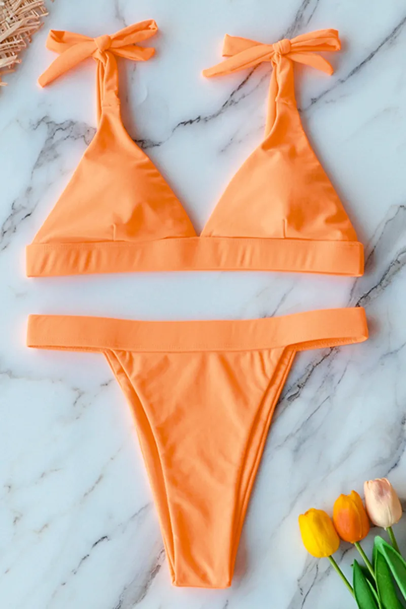 Vacation Solid Bandage Swimwears(4 Colors)