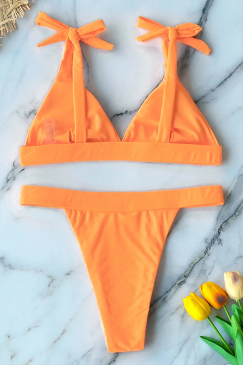 Vacation Solid Bandage Swimwears(4 Colors)