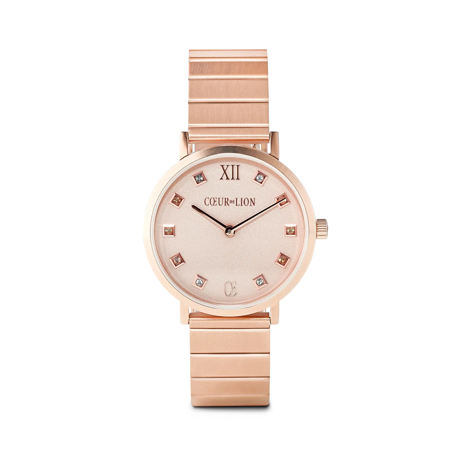 Watch Round Rose Gold Matt Monochrome Stainless Steel Rose Gold