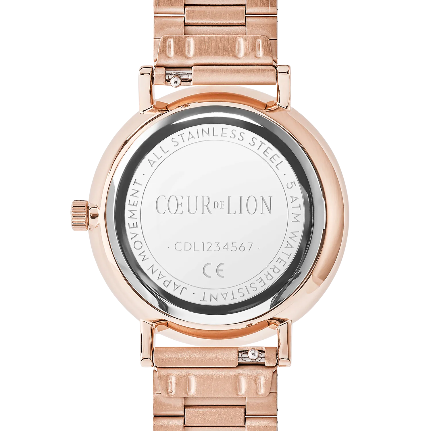 Watch Round Rose Gold Matt Monochrome Stainless Steel Rose Gold