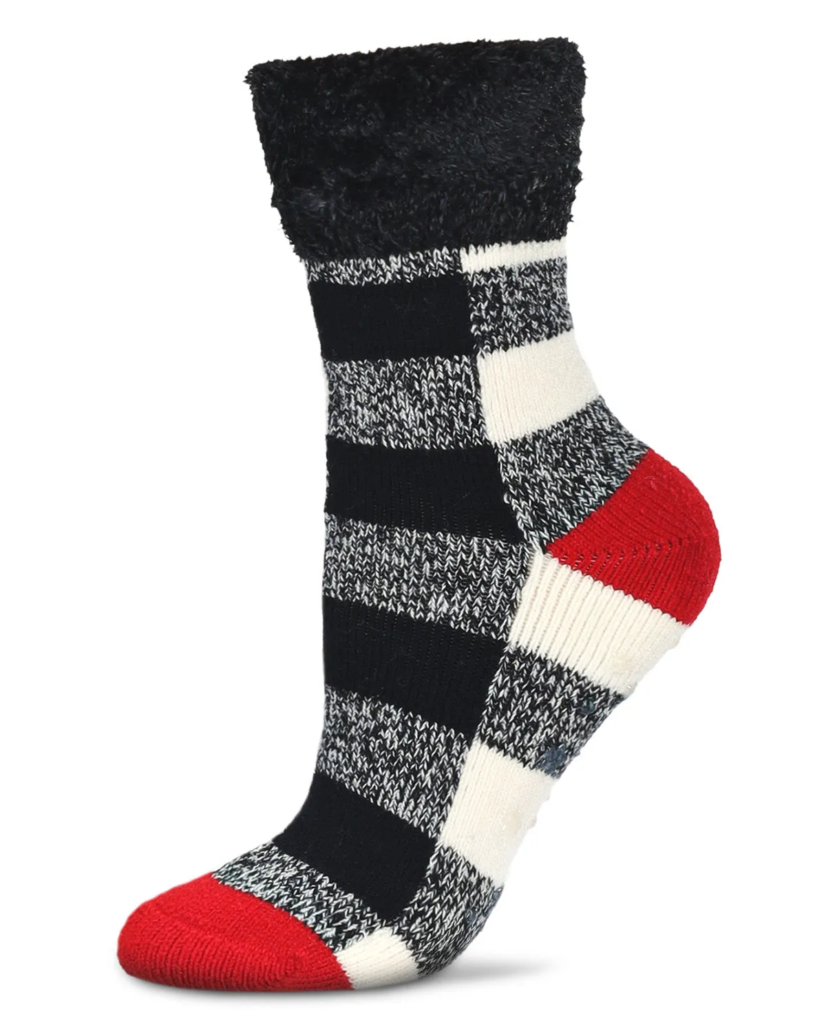 Women's Buffalo Check Plush Cabin Socks