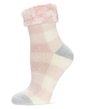 Women's Buffalo Check Plush Cabin Socks