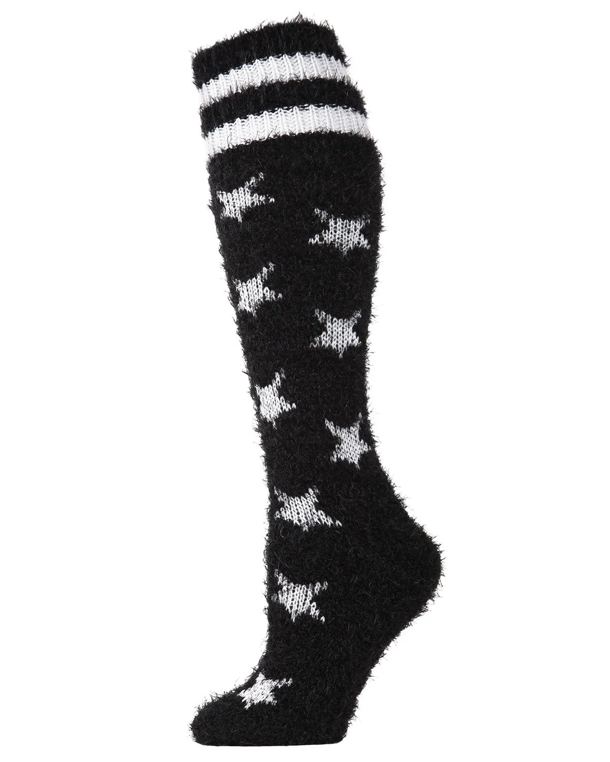 Women's Stars and Stripes Fuzzy Plush Knee High Socks
