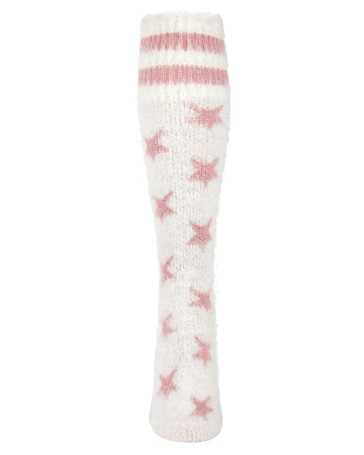 Women's Stars and Stripes Fuzzy Plush Knee High Socks